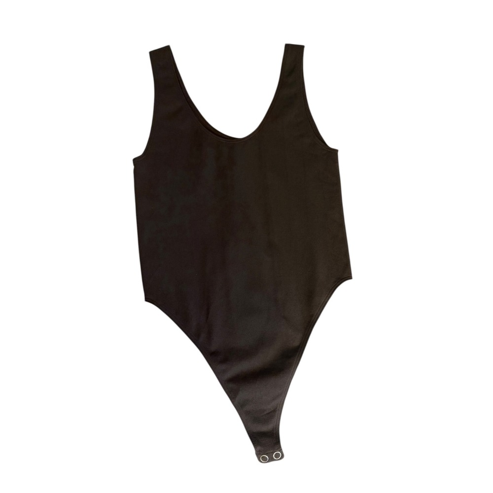 Spiritual Gangster Womens Black Seamless Scoop‎ Neck Thong Bodysuit XS/S Mexico
